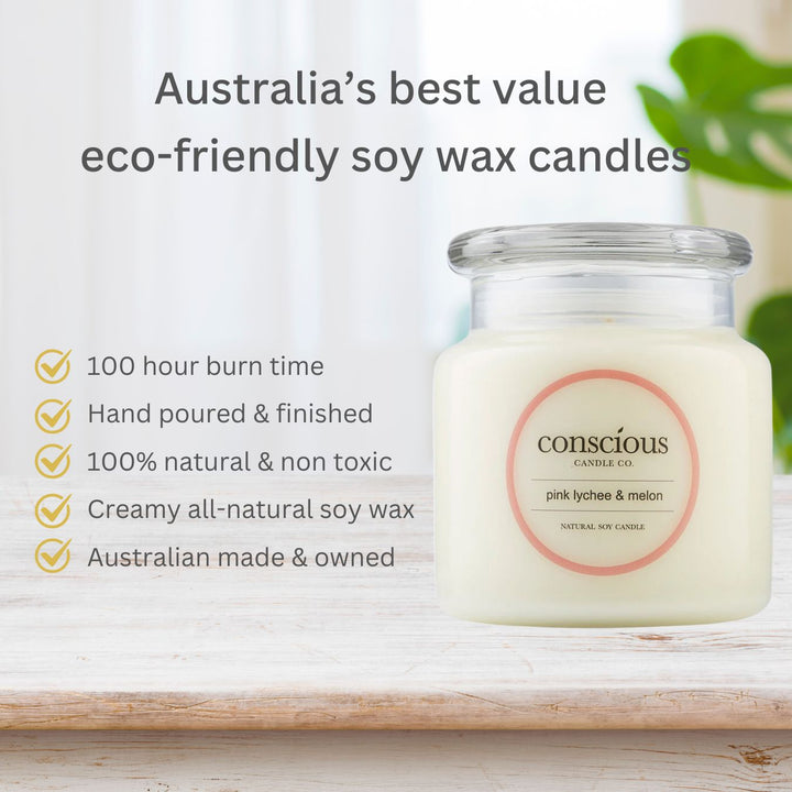 Pink Lychee & Melon 510g Natural Soy Candle