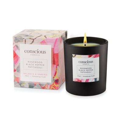 Rosewood Black Pepper Patchouli Aromatherapy Candle 300mL