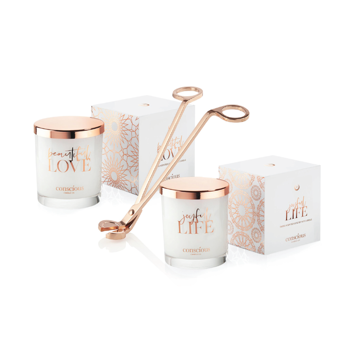 Mindful 'Love & Life' Twin Set with Wick Trimmer