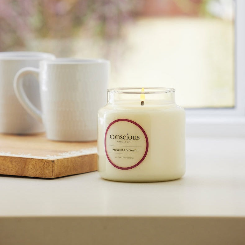 Raspberries & Cream 510g Natural Soy Candle